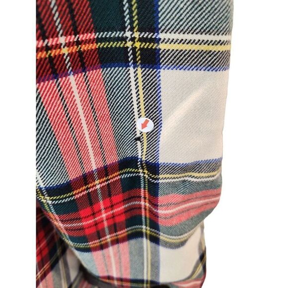 Vintage Mod Red White Plaid Reversible Patent Vinyl Raincoat Wool Swing Coat - Picture 7 of 13